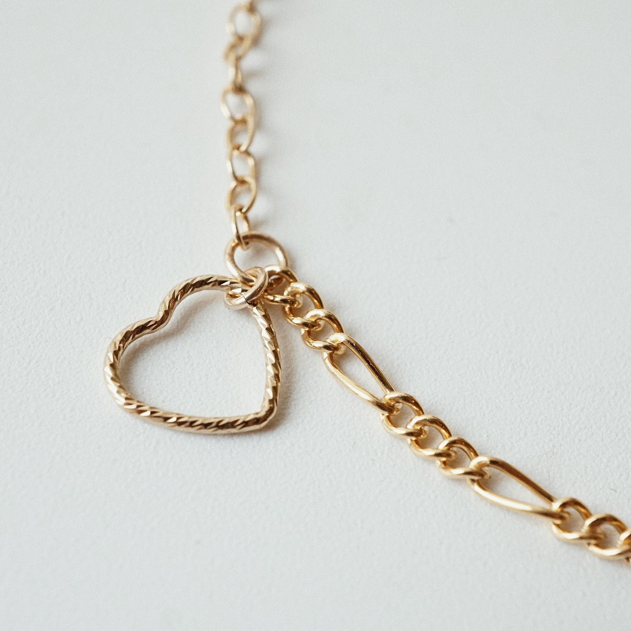  SPARKLE HEART - FIGARO BRACELET 