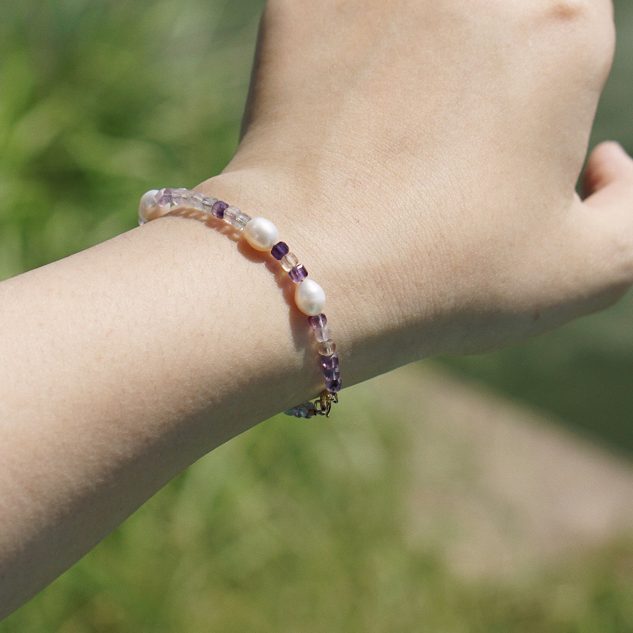  FLUORIT MIX PEARL BRACELET 