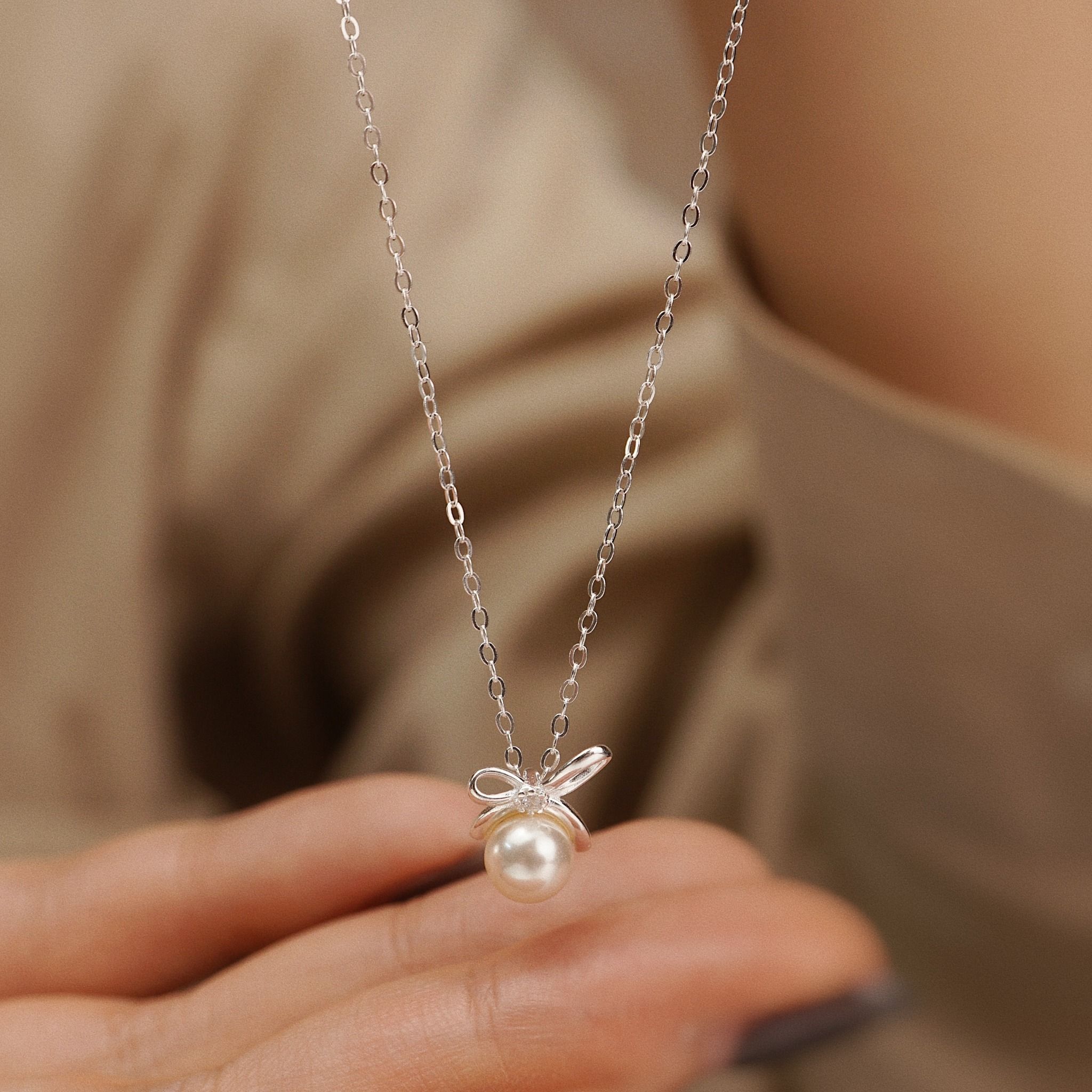  RIBBON PEARL NECKLACE (S) 