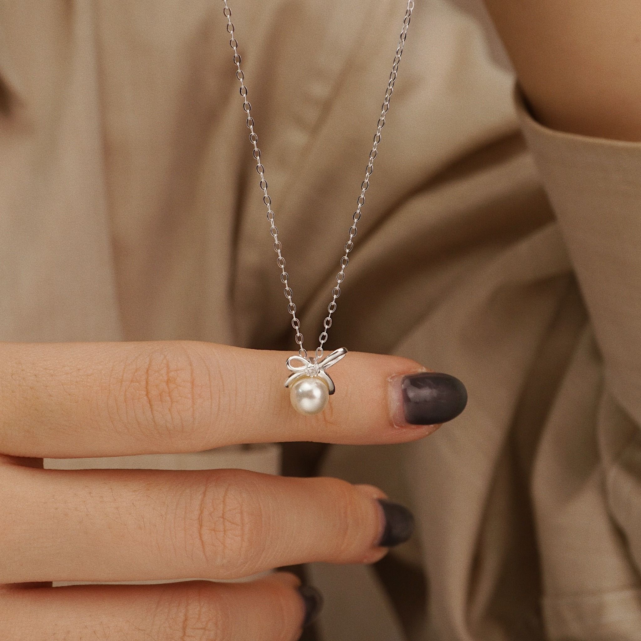  RIBBON PEARL NECKLACE (S) 
