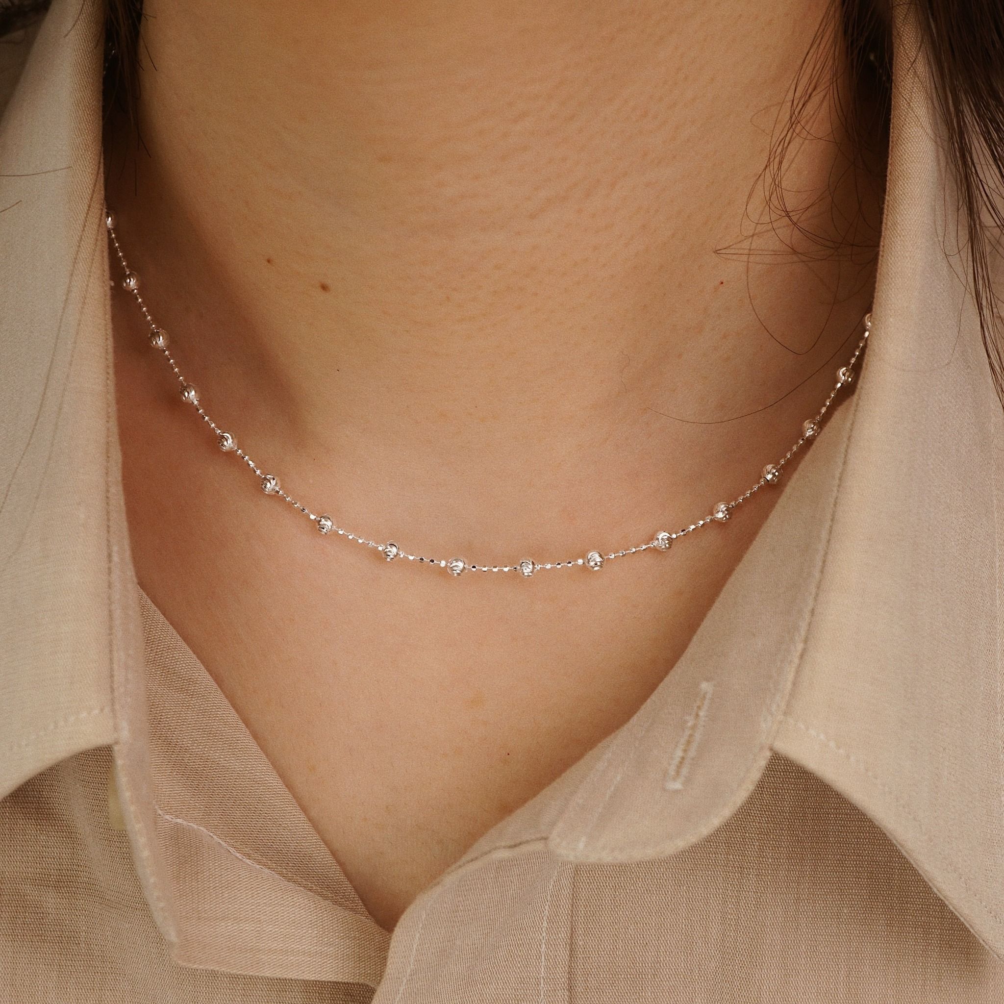  TINY SPARKLE BALL NECKLACE (S) 