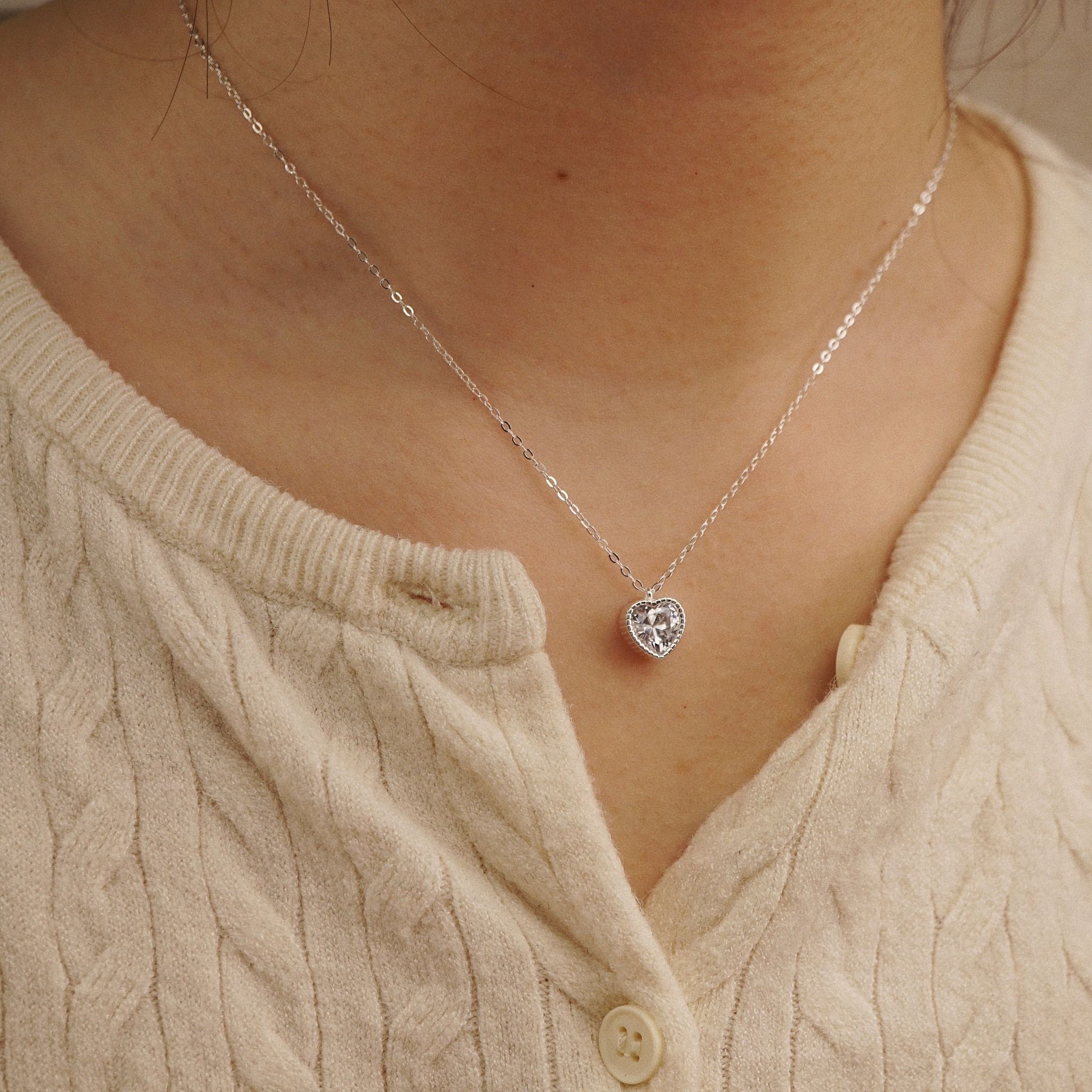  HEART STONE NECKLACE (S) 