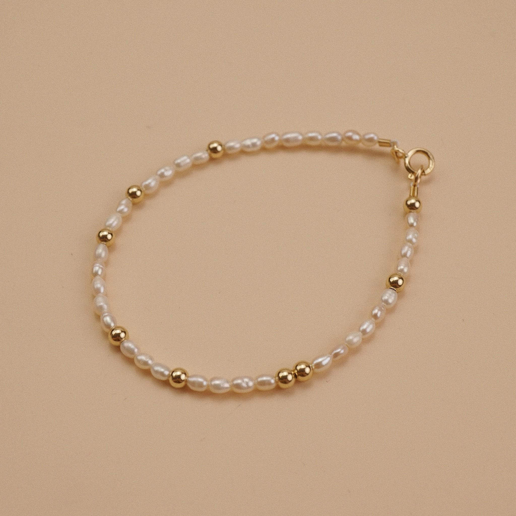  RICE SHAPE PEARL BEADED BRACELET 