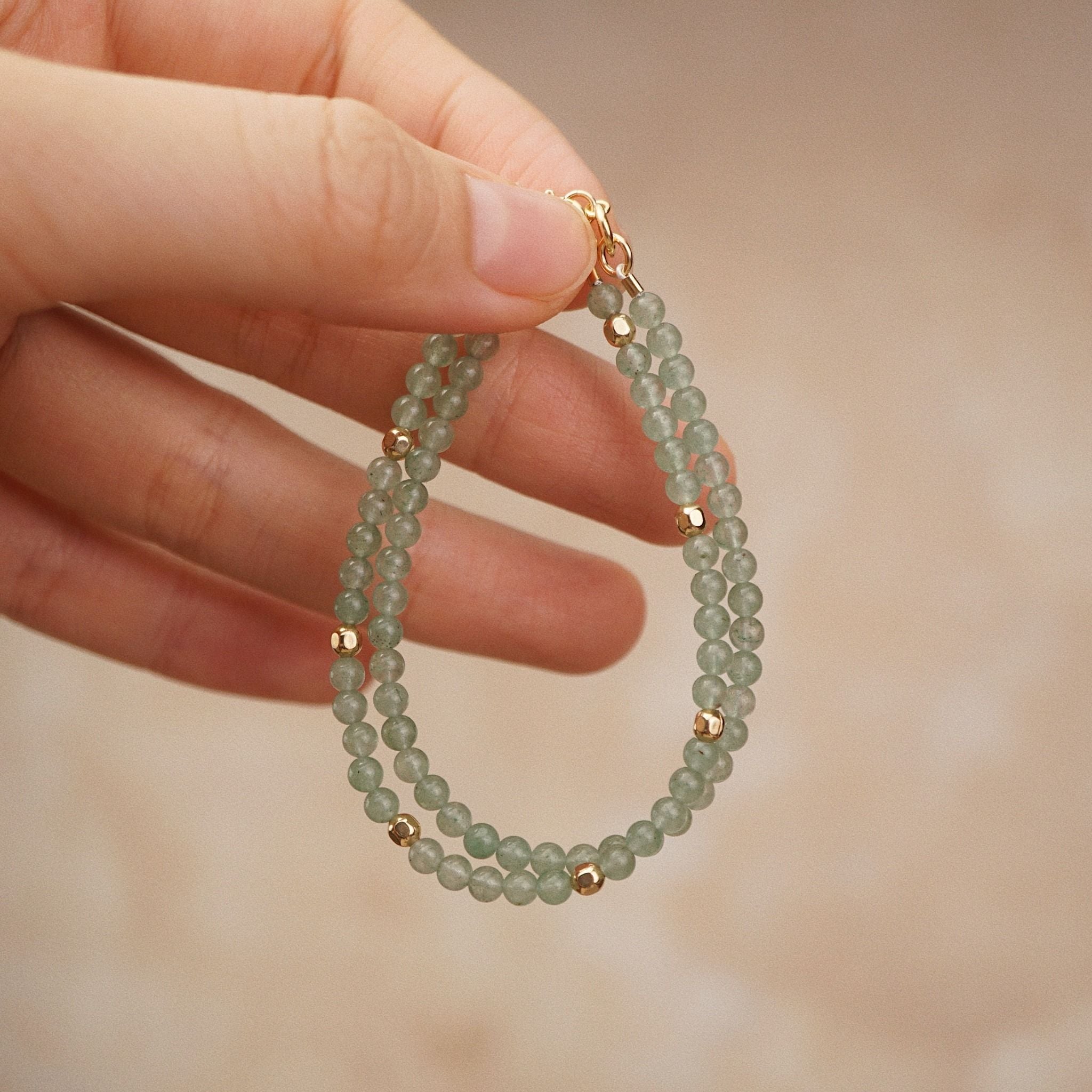  GREEN AVENTURINE STONE BRACELET 