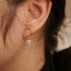  BOLD STONE CIRCLE STUD EARRINGS 