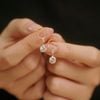  BOLD STONE CIRCLE STUD EARRINGS 
