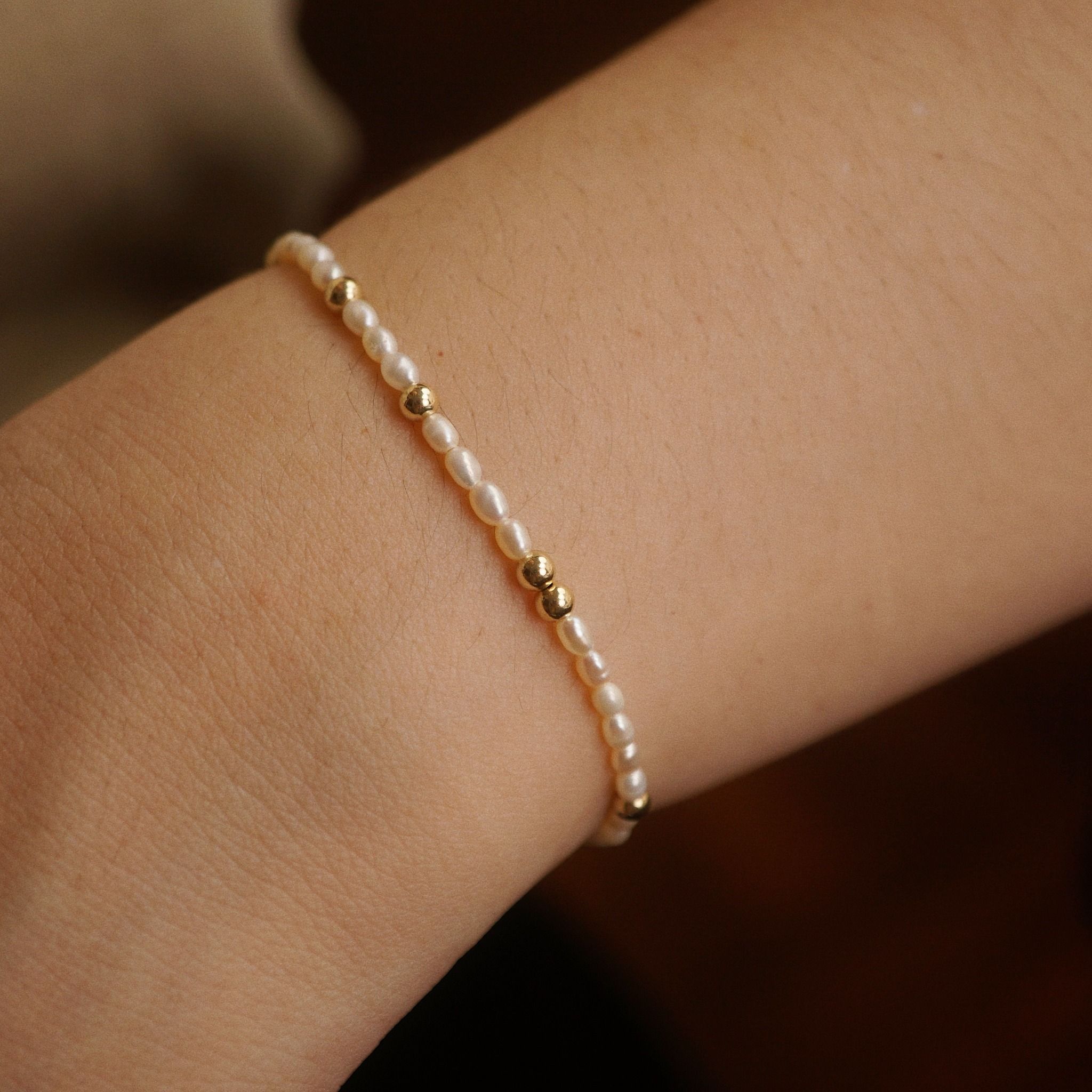  RICE SHAPE PEARL BEADED BRACELET 