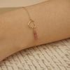 SPARKLE HEART PINK TOURMALINE BRACELET 