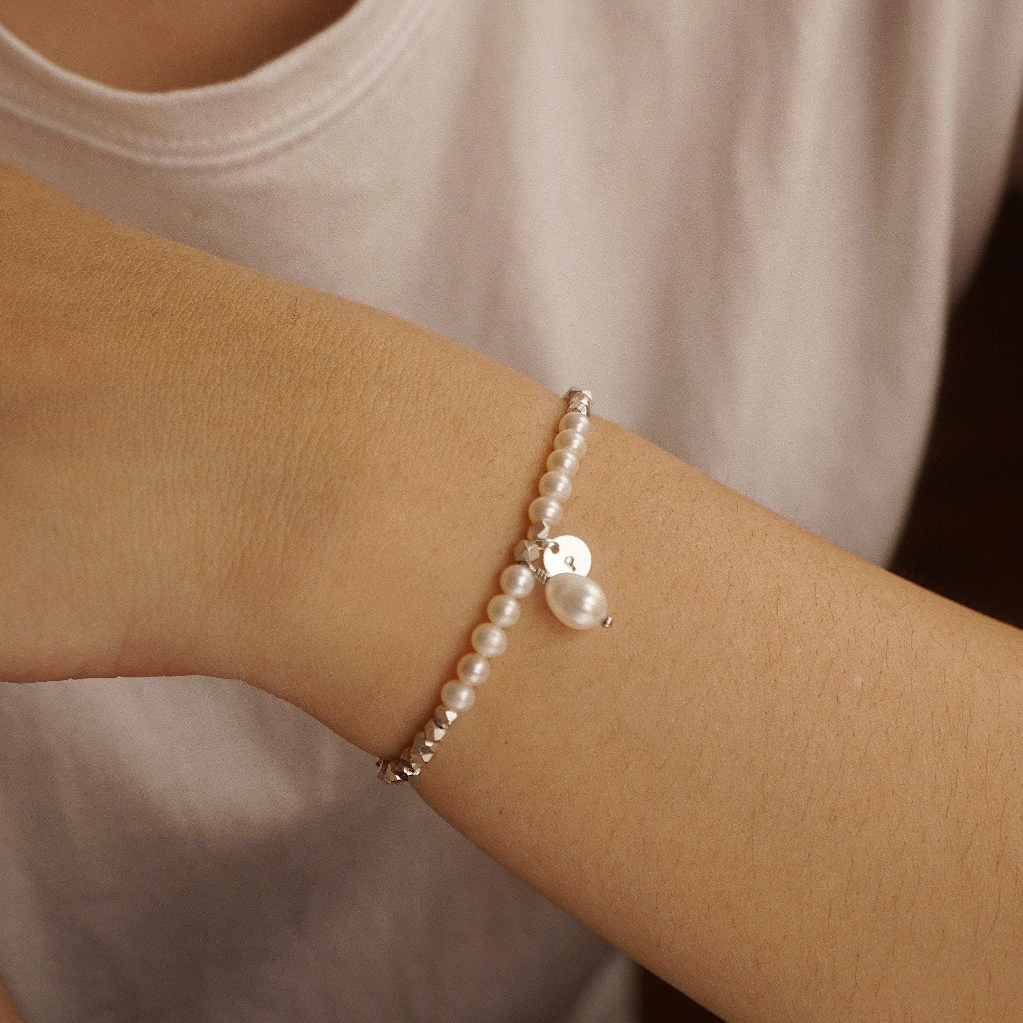  MINI DISC & BOLD PEARL SUNDANCE MIX ROUND PEARL BRACELET (S) 