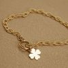  CLOVER LEAF - TOGGLE CLASP OVAL CABLE BRACELET 