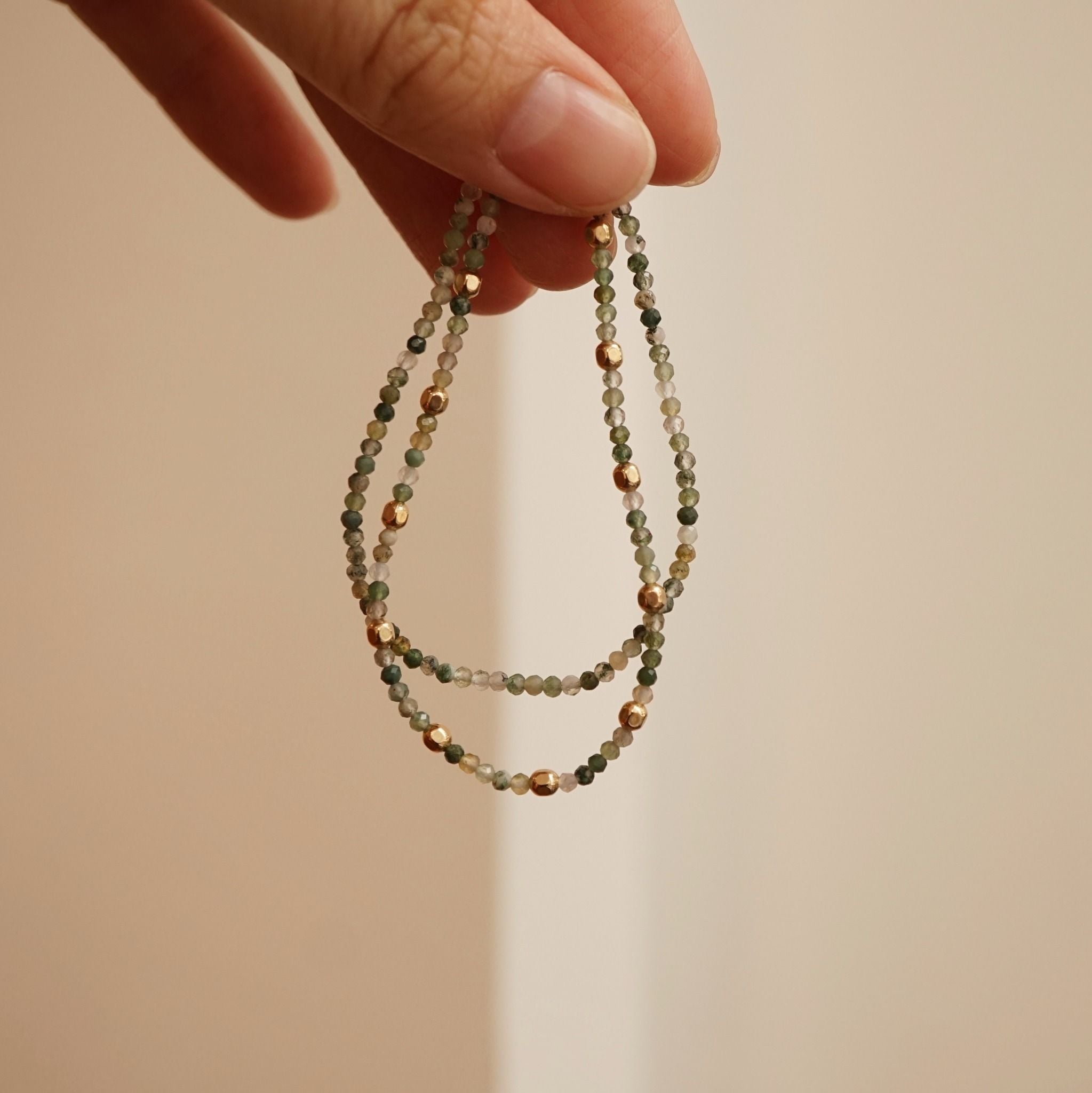  MOSS AGATE STONE BRACELET 
