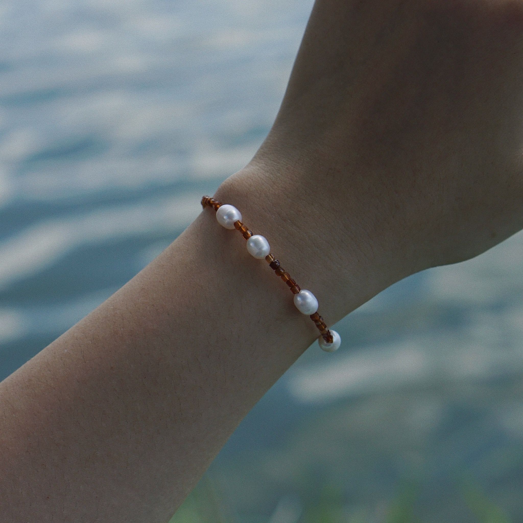  GARNET MIX PEARL BRACELET 
