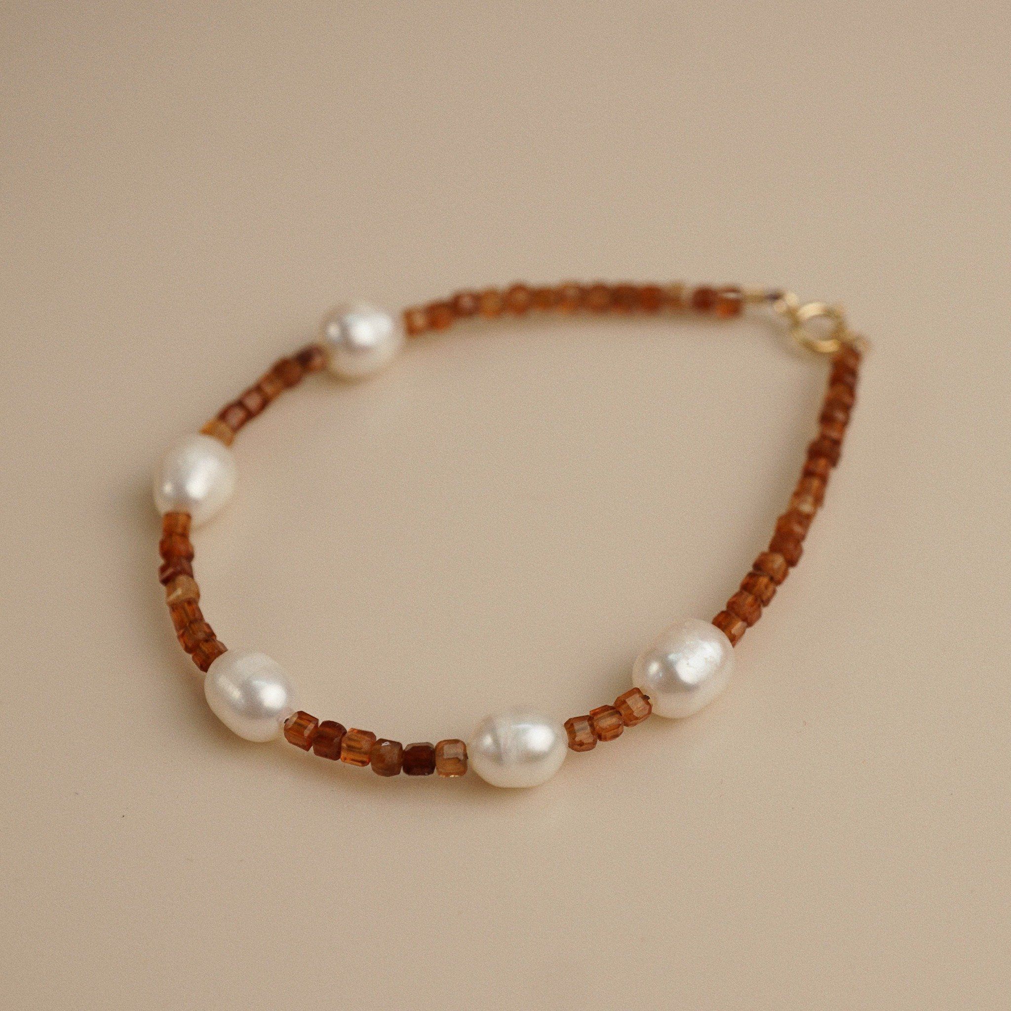  GARNET MIX PEARL BRACELET 