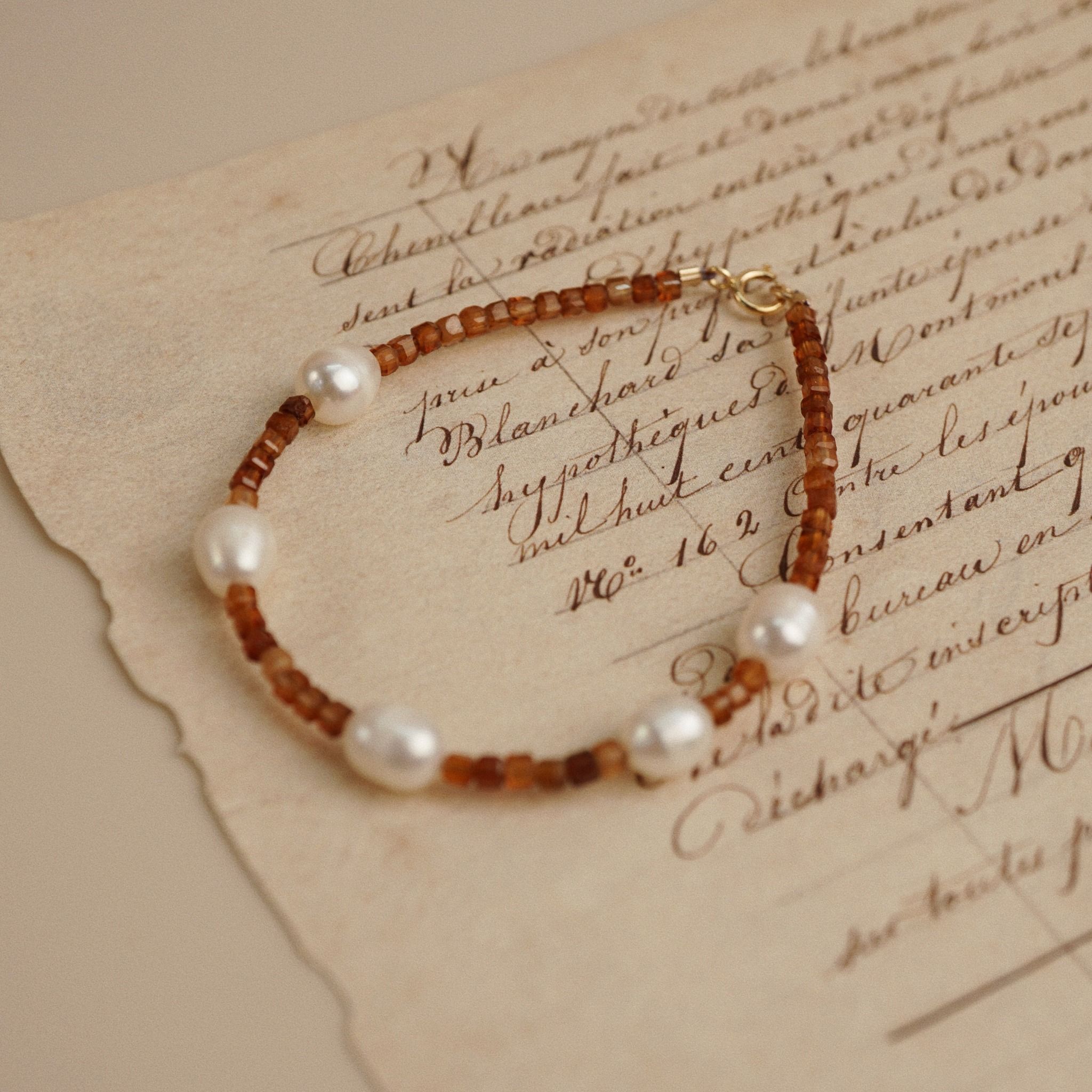  GARNET MIX PEARL BRACELET 
