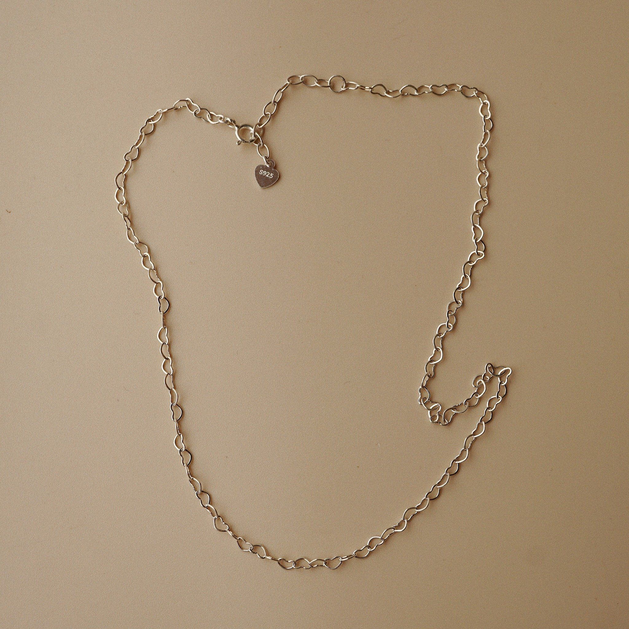 HEART LINK CHAIN CHOKER NECKLACE (S) S A T E L L I T E