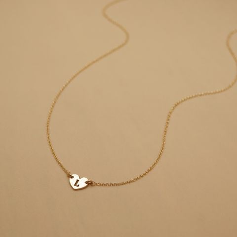 HEART LETTER LINK NECKLACE