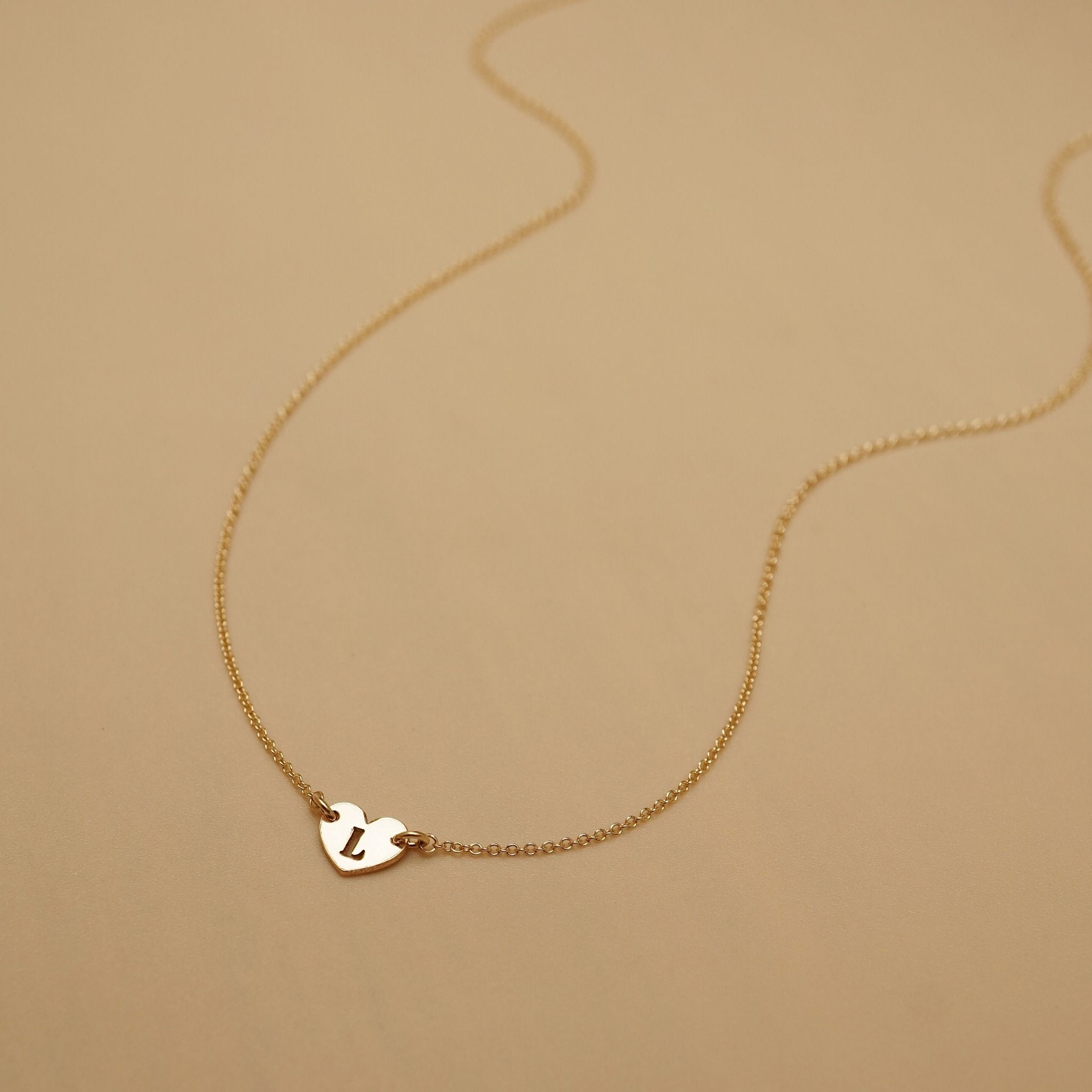  HEART LETTER LINK NECKLACE 