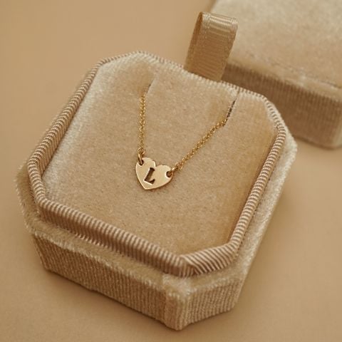 HEART LETTER LINK NECKLACE