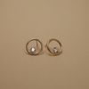  INNER STONE CIRCLE STUD EARRINGS 