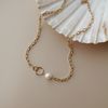  INTERLOCKING - PEARL OVAL CABLE NECKLACE 