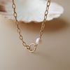  INTERLOCKING - PEARL OVAL CABLE NECKLACE 