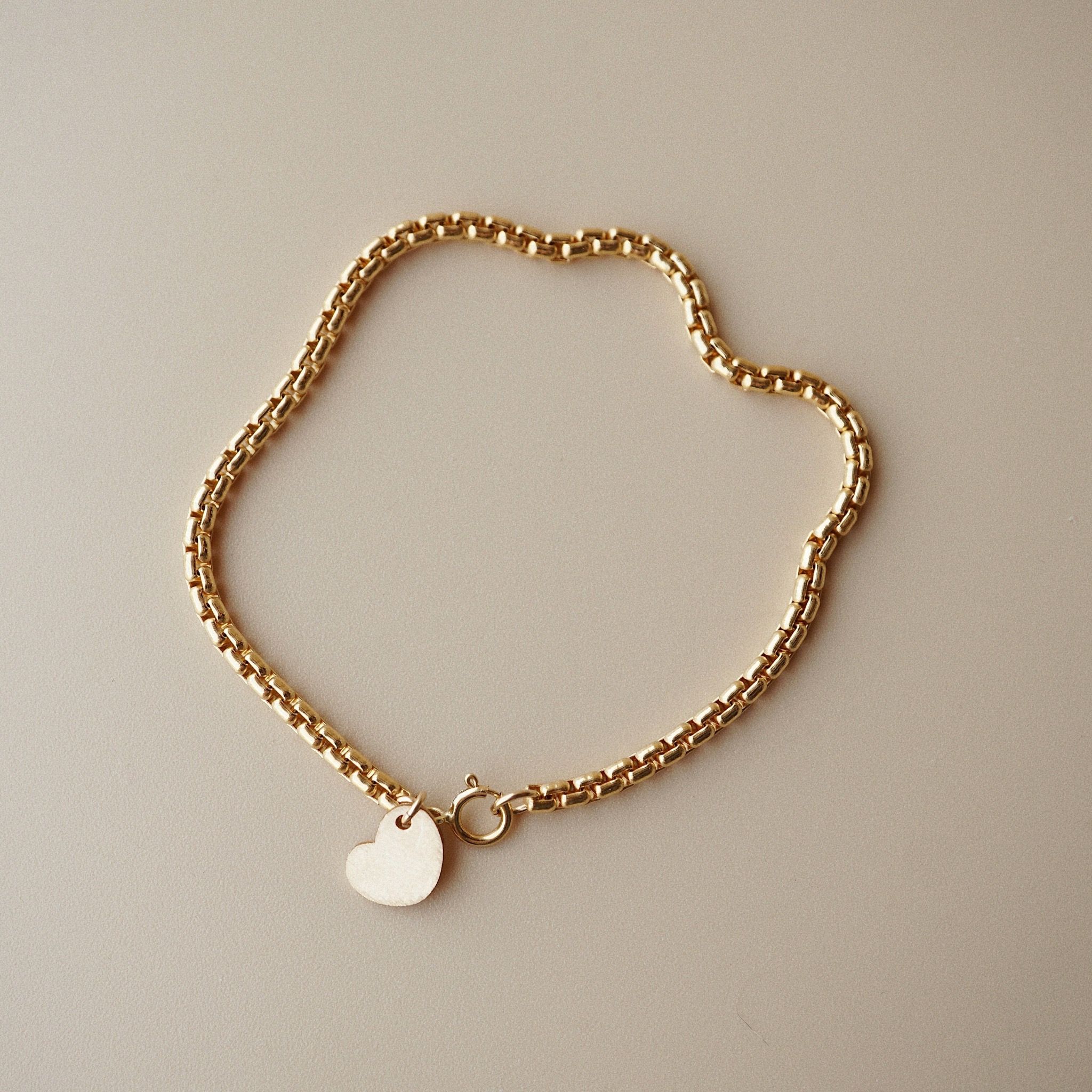  MINI HEART - VENETIAN BOX CHAIN BRACELET 