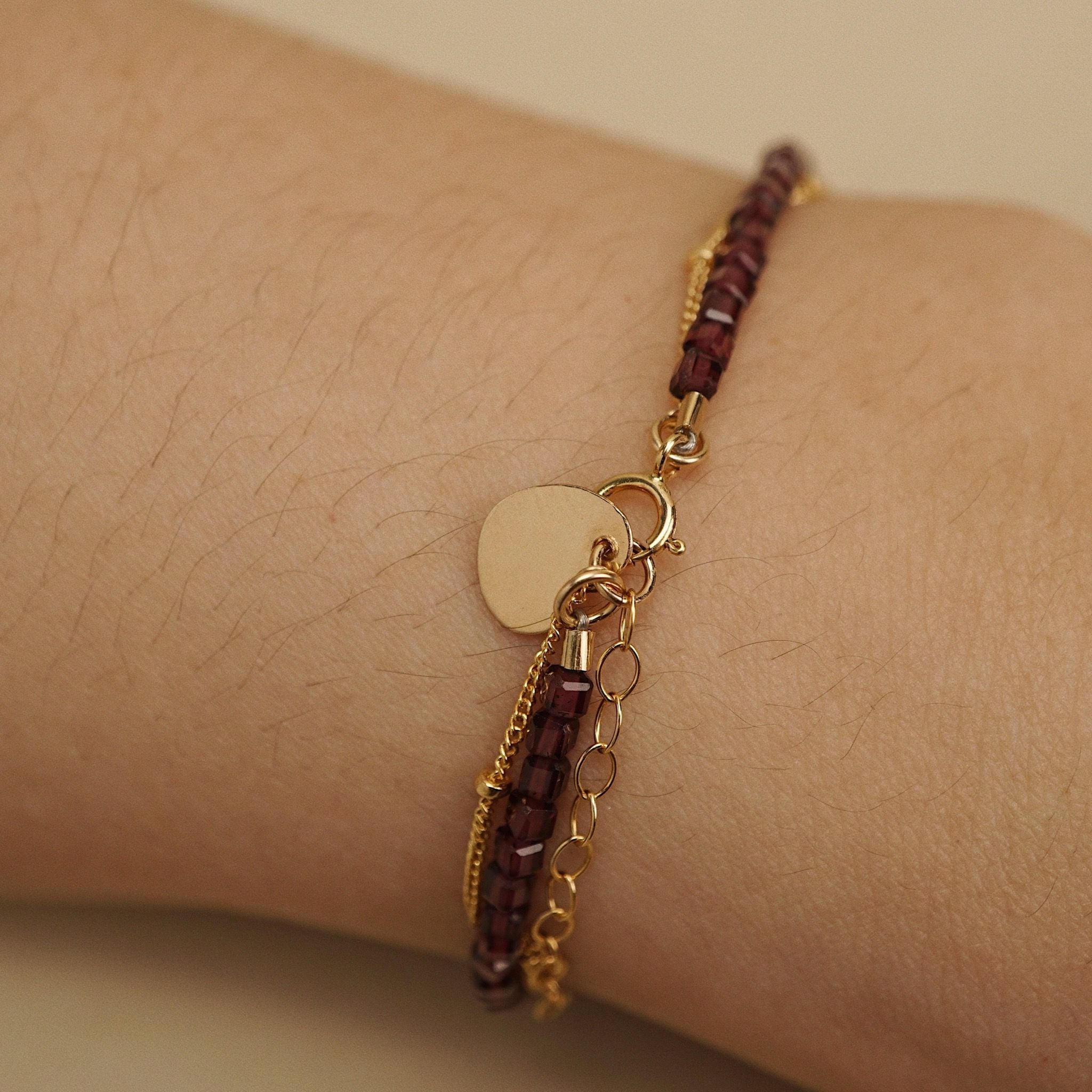  MINI HEART - SATELLITE GARNET BRACELET 