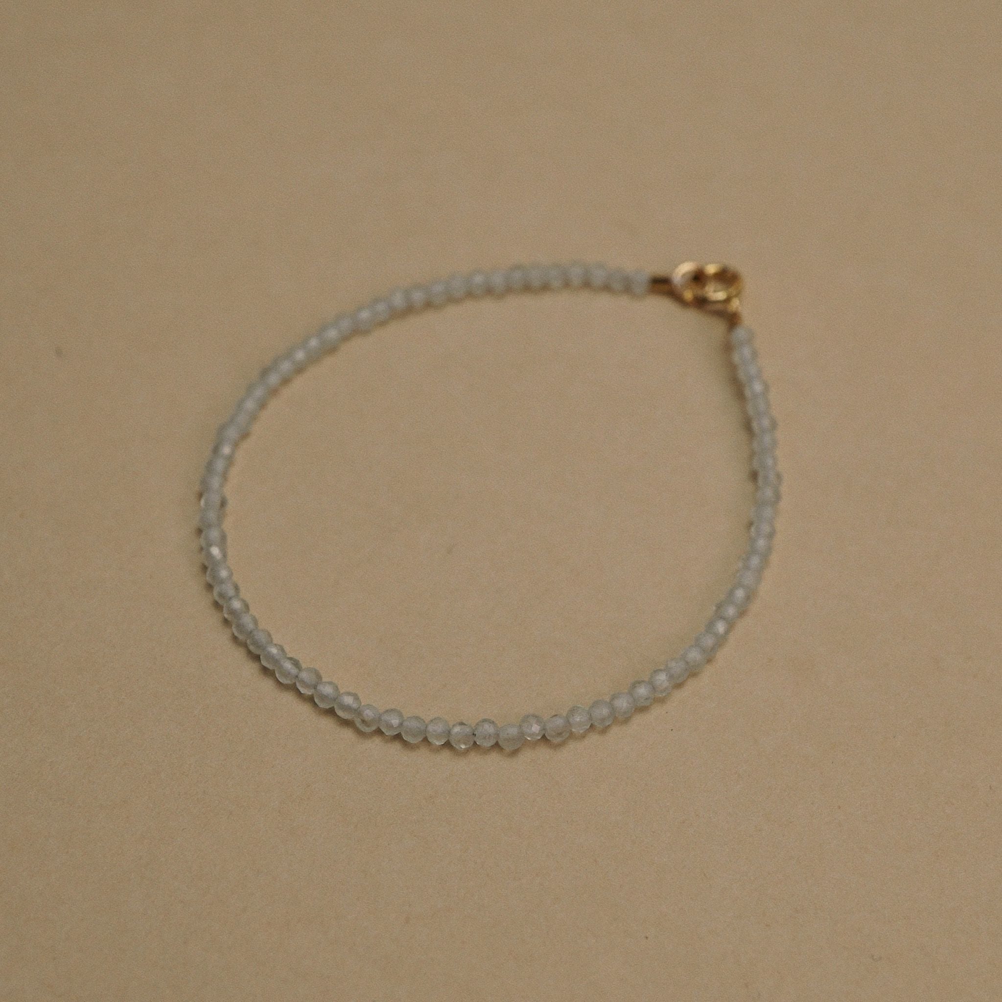  MINI STAR - PLAIN  ROUND AQUAMARINE BRACELET 