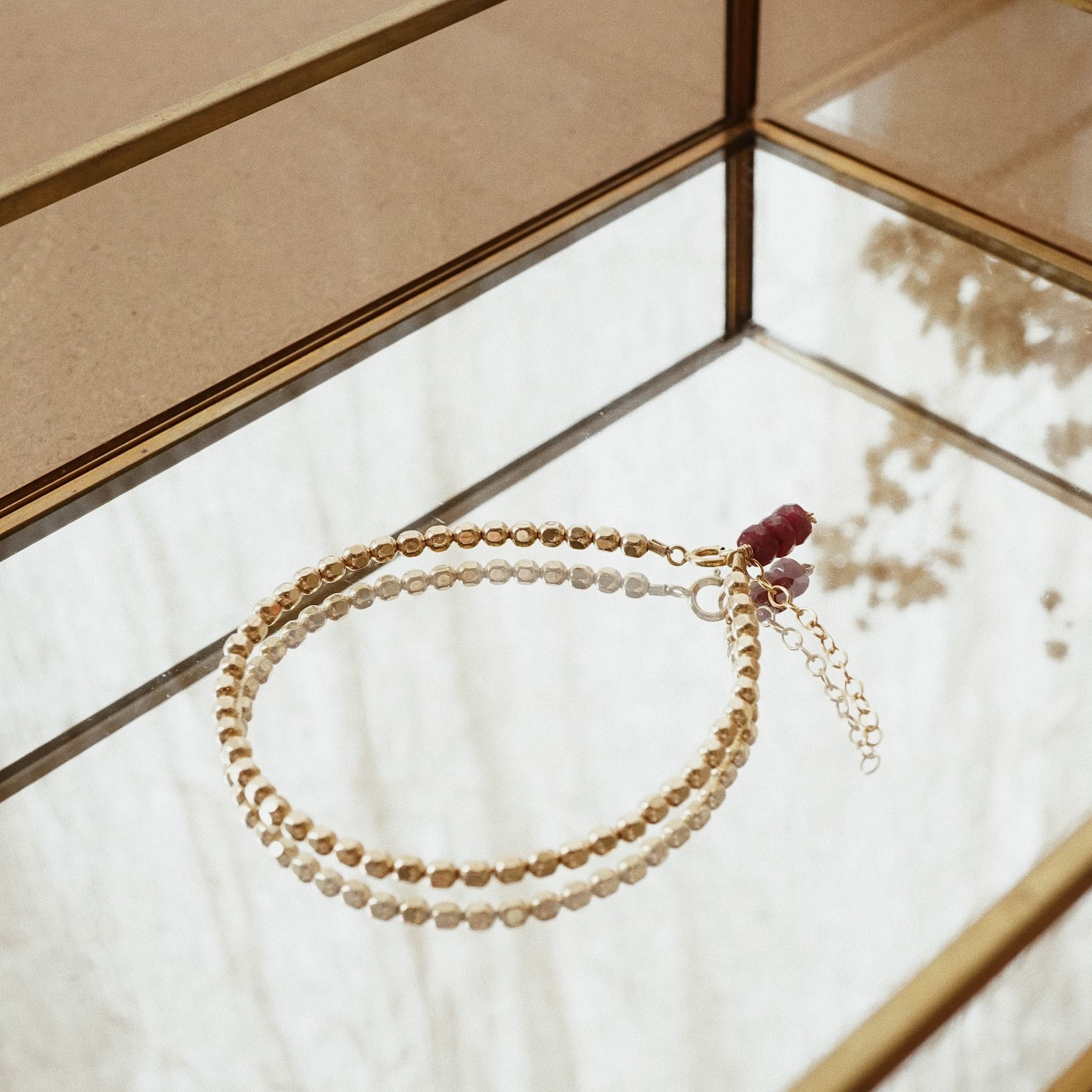 RUBY - BEADED NUGGET BRACELET 