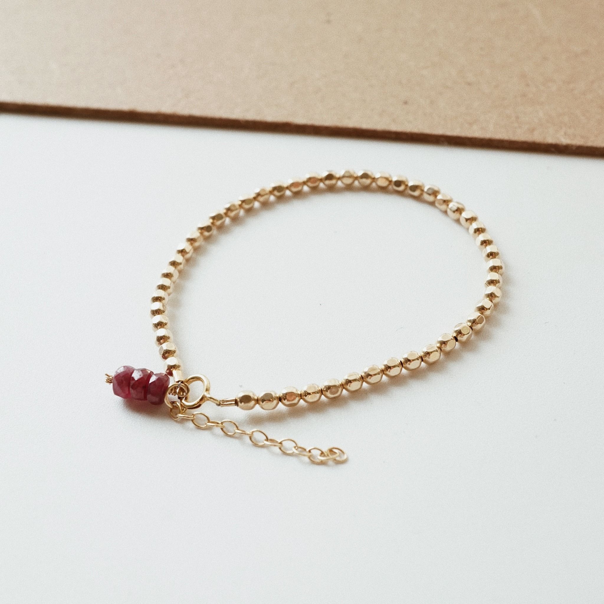  RUBY - BEADED NUGGET BRACELET 