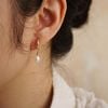  BOLD PEARL BEADED BOLD HOOP EARRINGS 