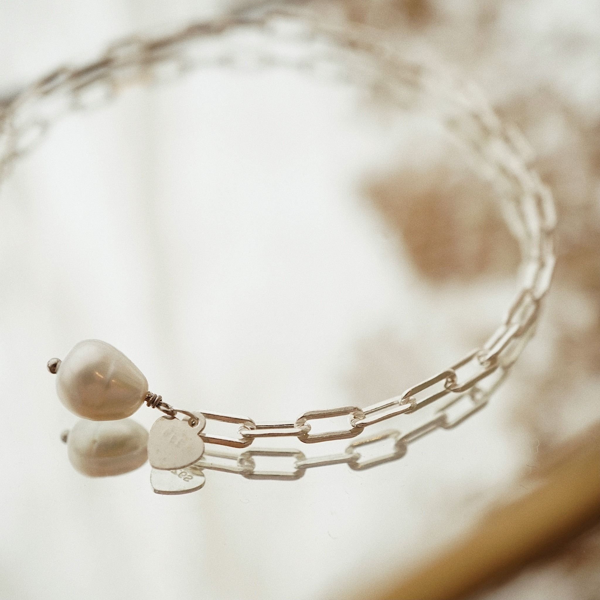  PEARL - RECTANGLE CHAIN BRACELET (S) 