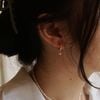  ROUND PEARL BOLD HOOP EARRINGS 