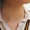 TUBE PETITE PEARL RECTANGLE SPRING CHOKER NECKLACE (S) 
