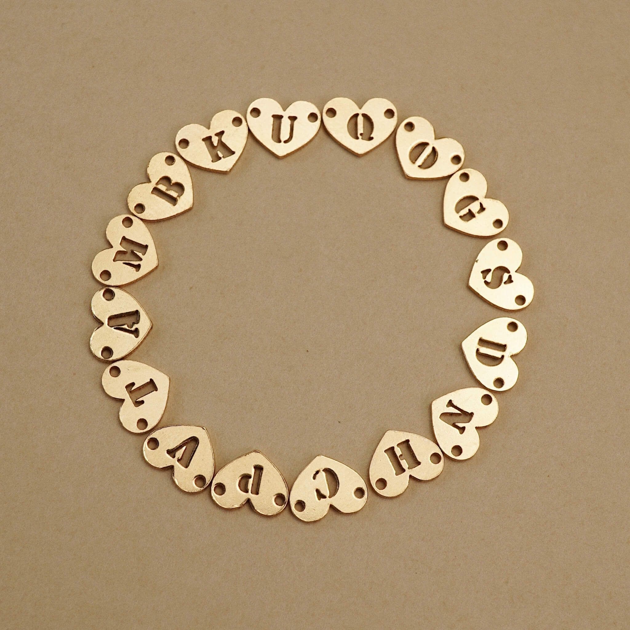  HEART LETTER ROUND PEARL BRACELET 