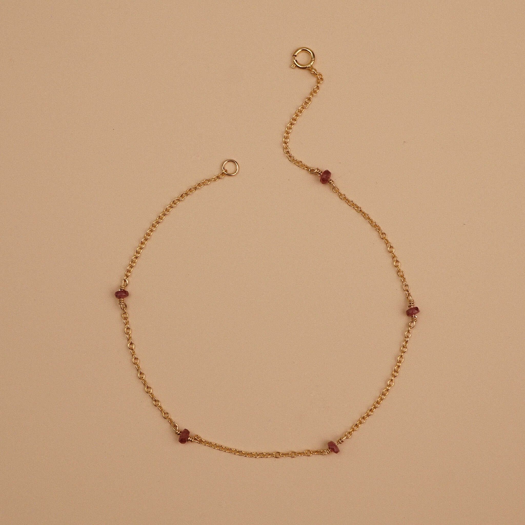  RUBY STONE STATION BRACELET 