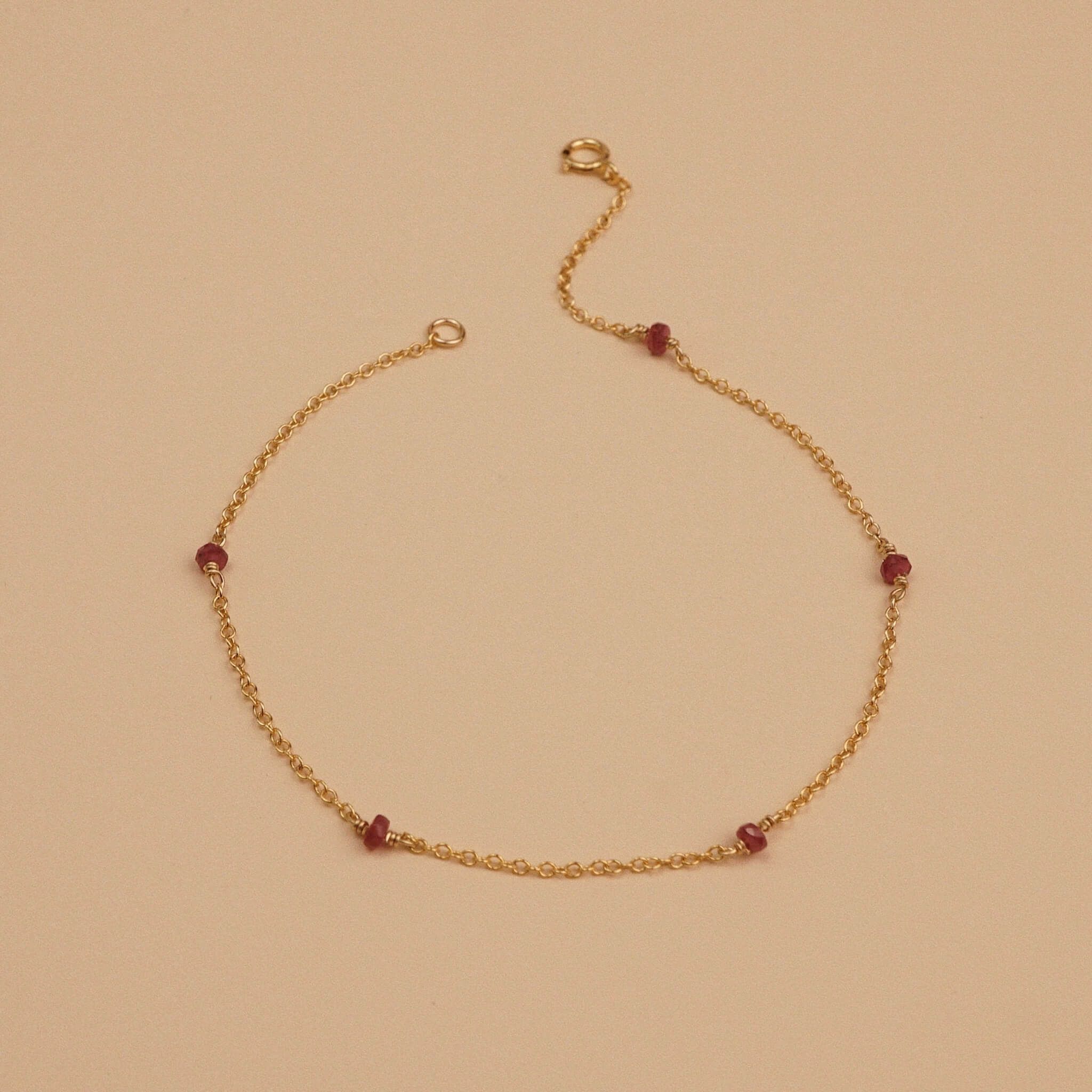  RUBY STONE STATION BRACELET 