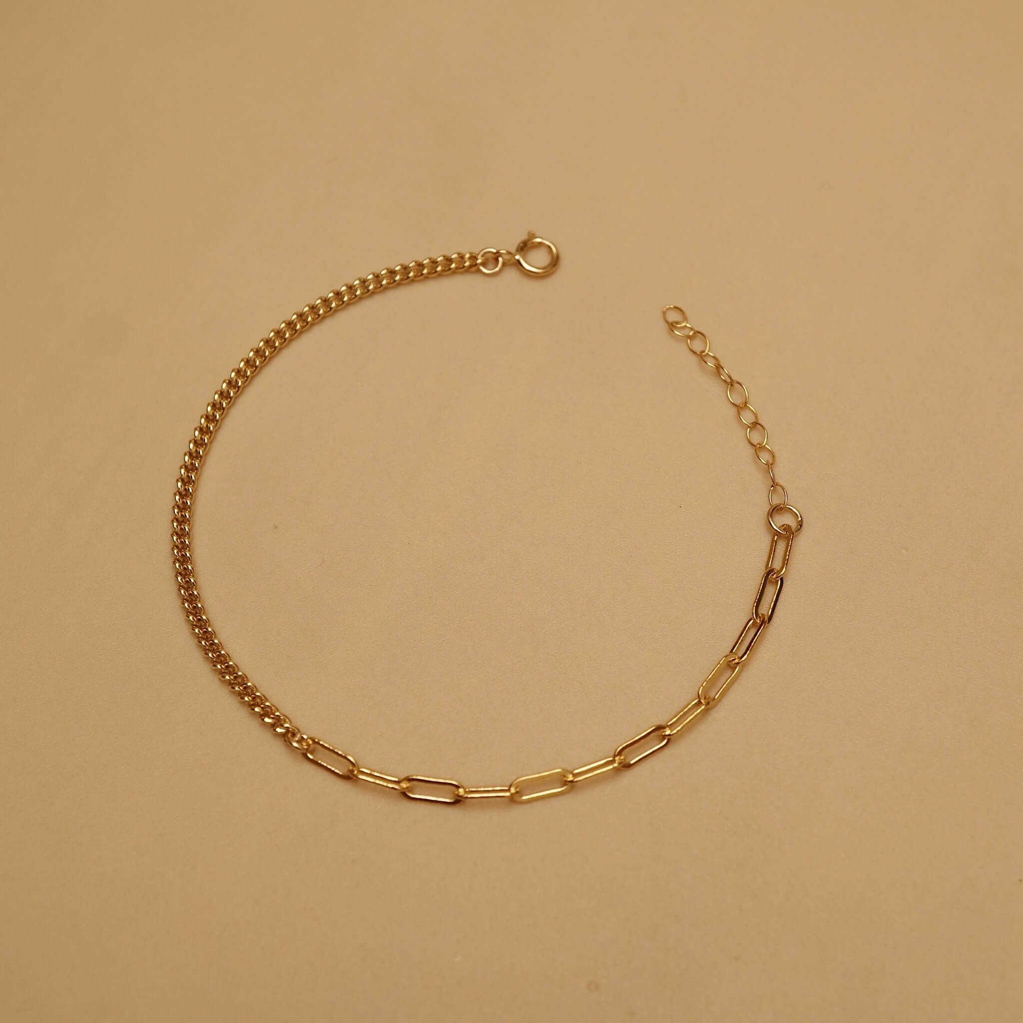  CURB & RECTANGLE CHAIN BRACELET 