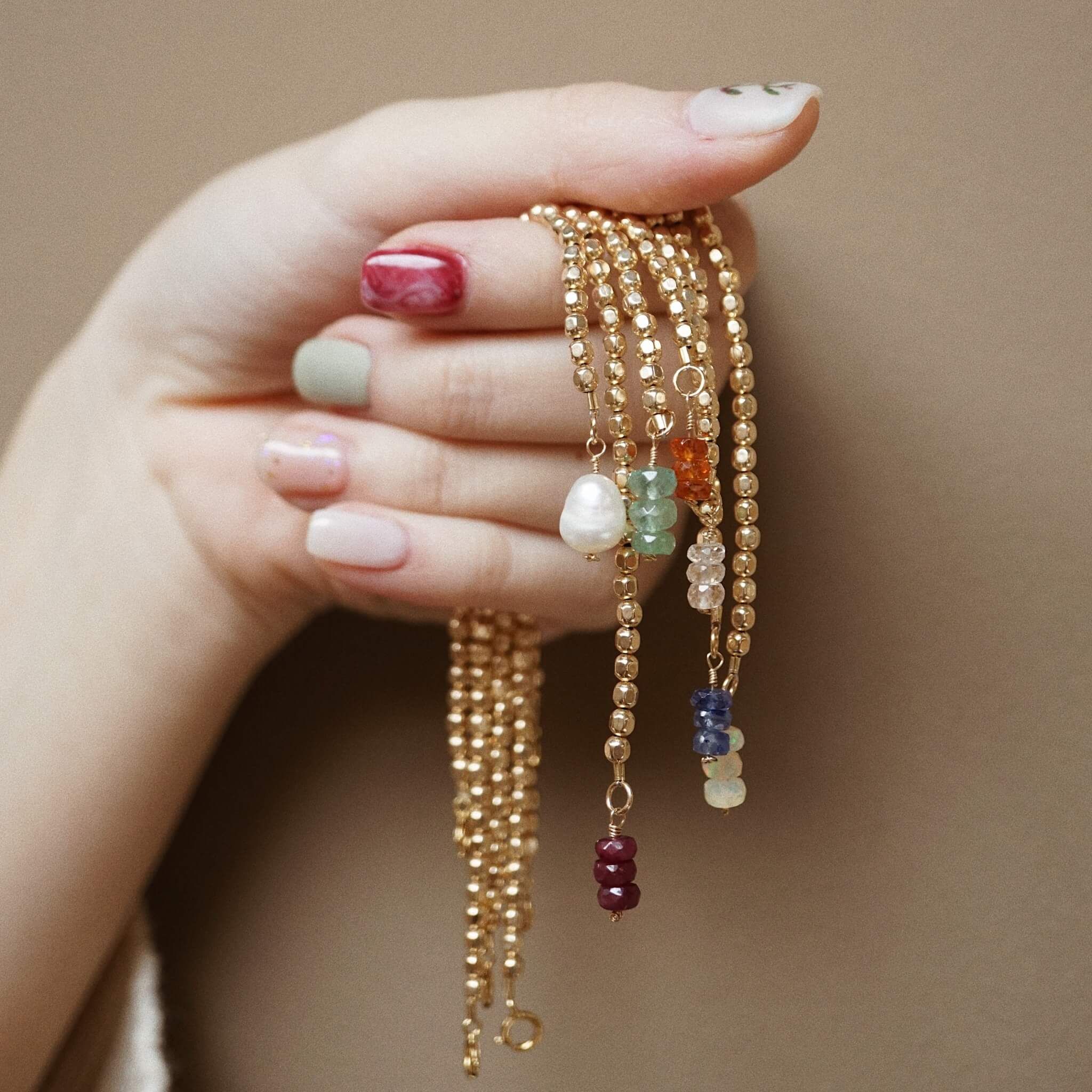  RUBY - BEADED NUGGET BRACELET 