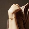  LEAF & STONE RECTANGLE CHAIN BRACELET 