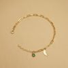  LEAF & STONE RECTANGLE CHAIN BRACELET 