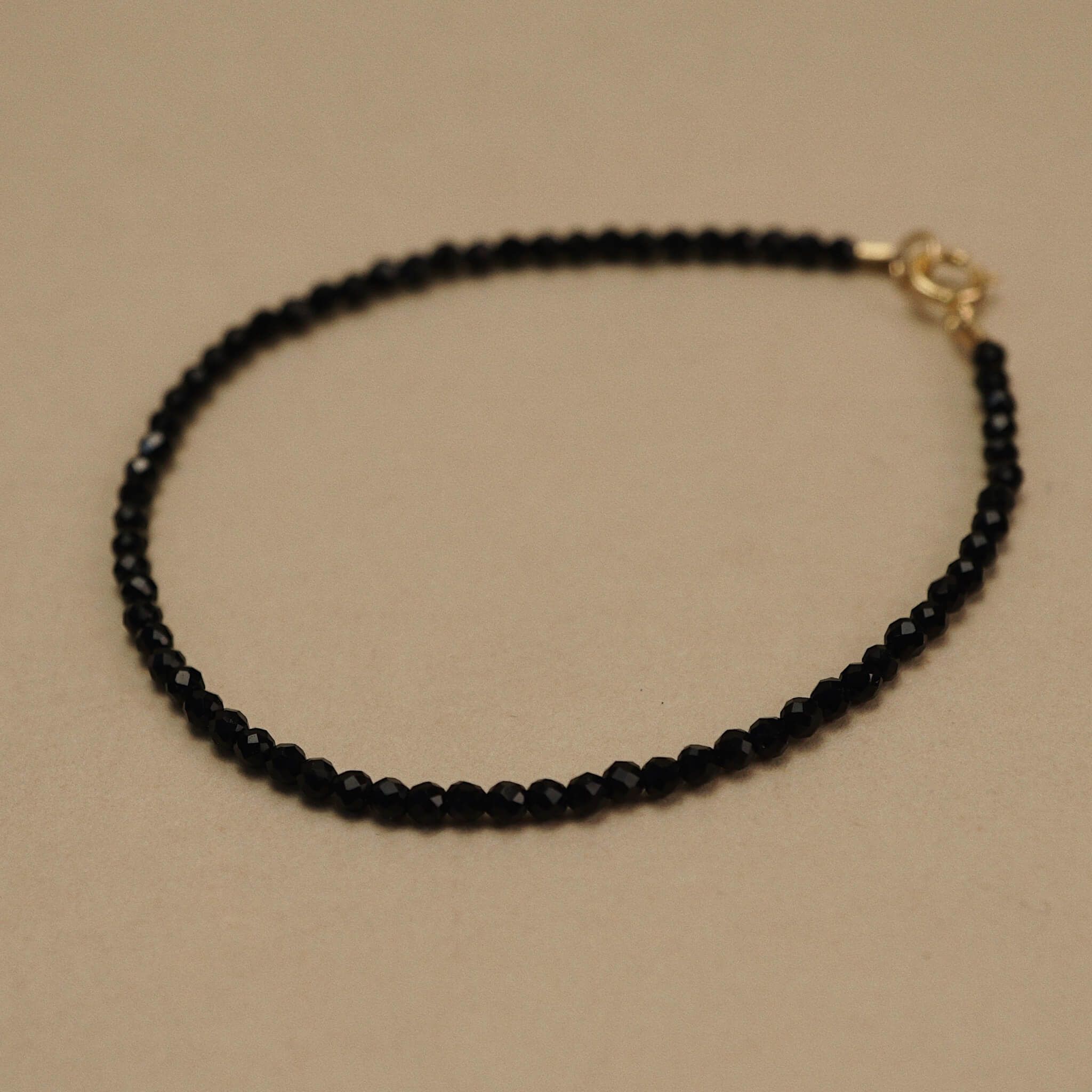  BLACK AGATE STONE BRACELET 