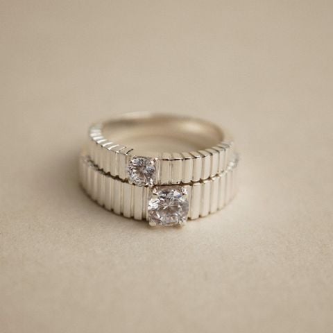 RIBBED BAND COUPLE RING (S)