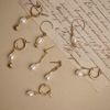  SHELL PEARL BOLD HOOP EARRINGS 