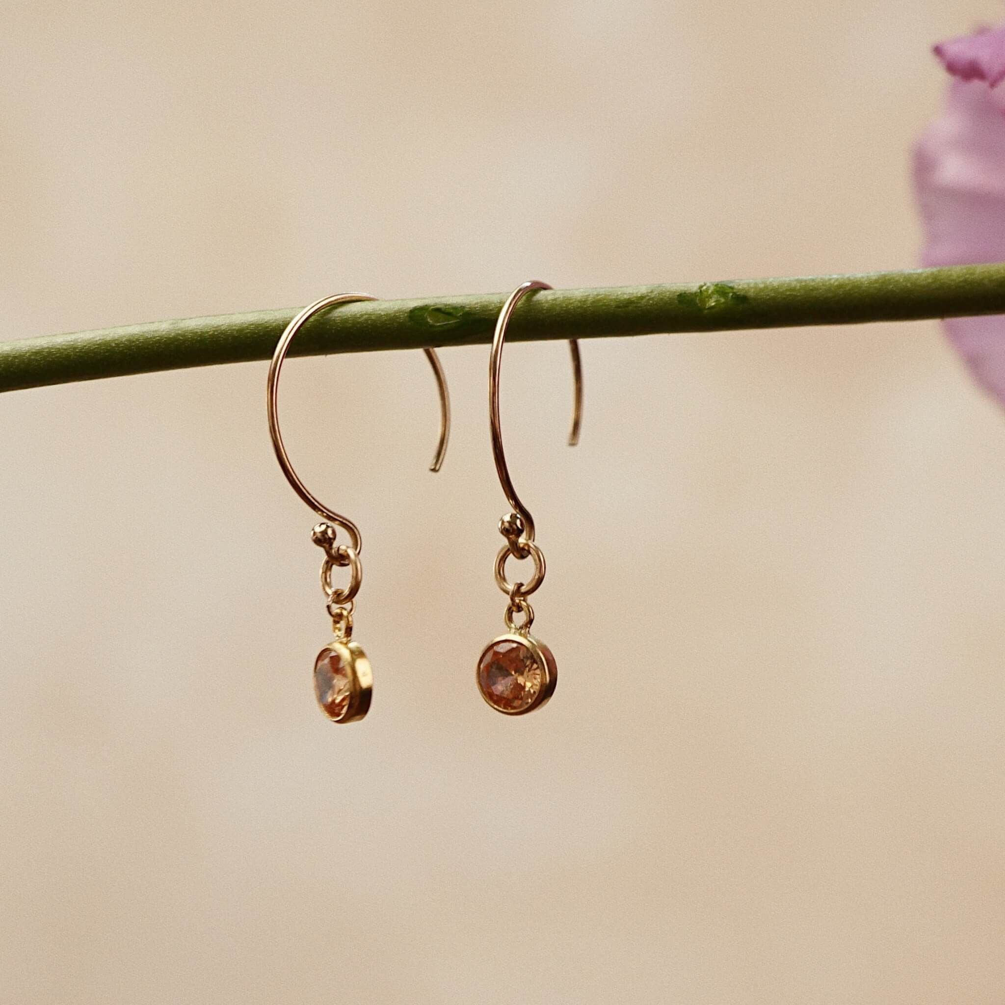  STONE OPEN HOOP EARRINGS 