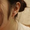  STONE OPEN HOOP EARRINGS 