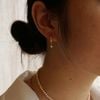  ROUND PEARL BOLD HOOP EARRINGS 