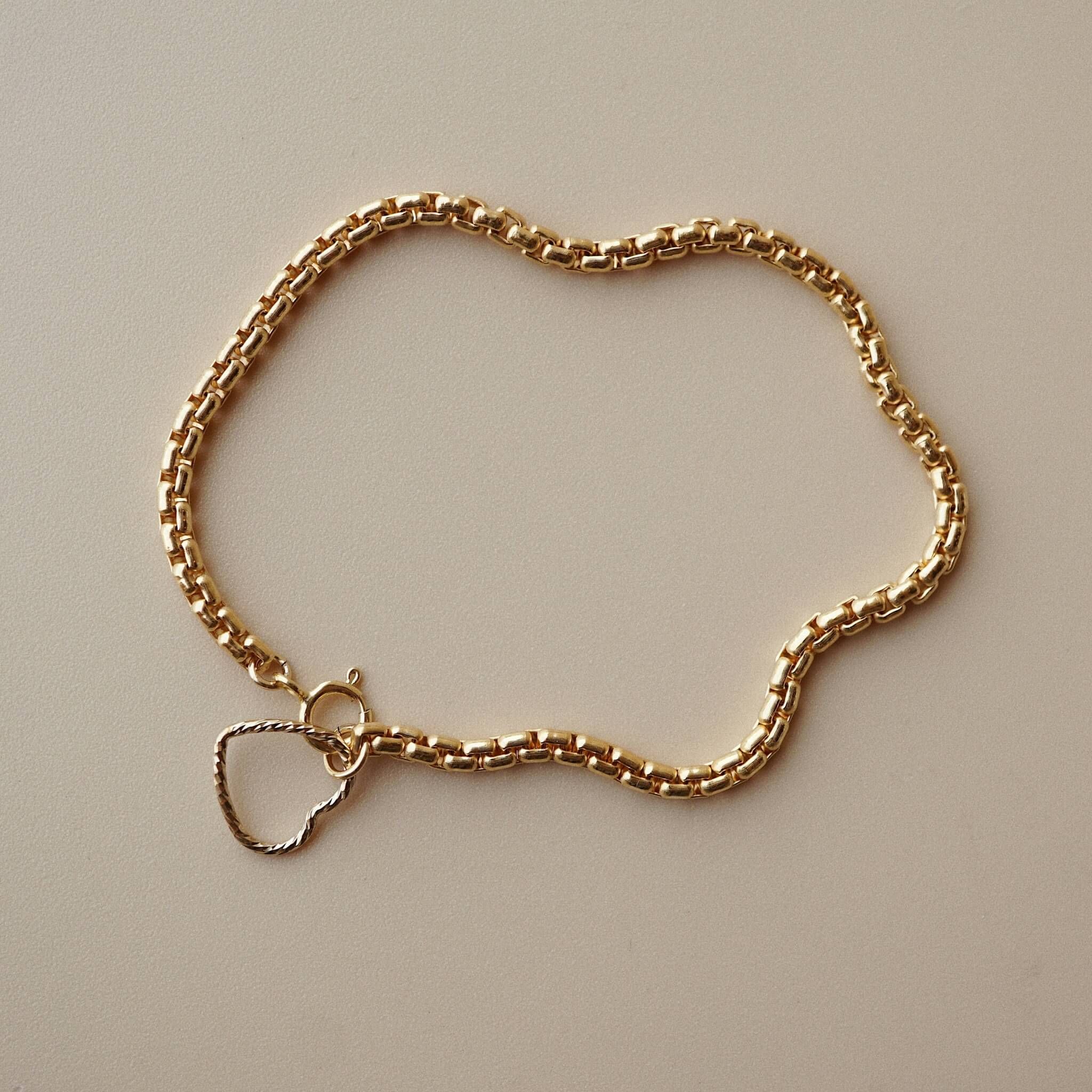  SPARKLE HEART - VENETIAN BOX CHAIN BRACELET 
