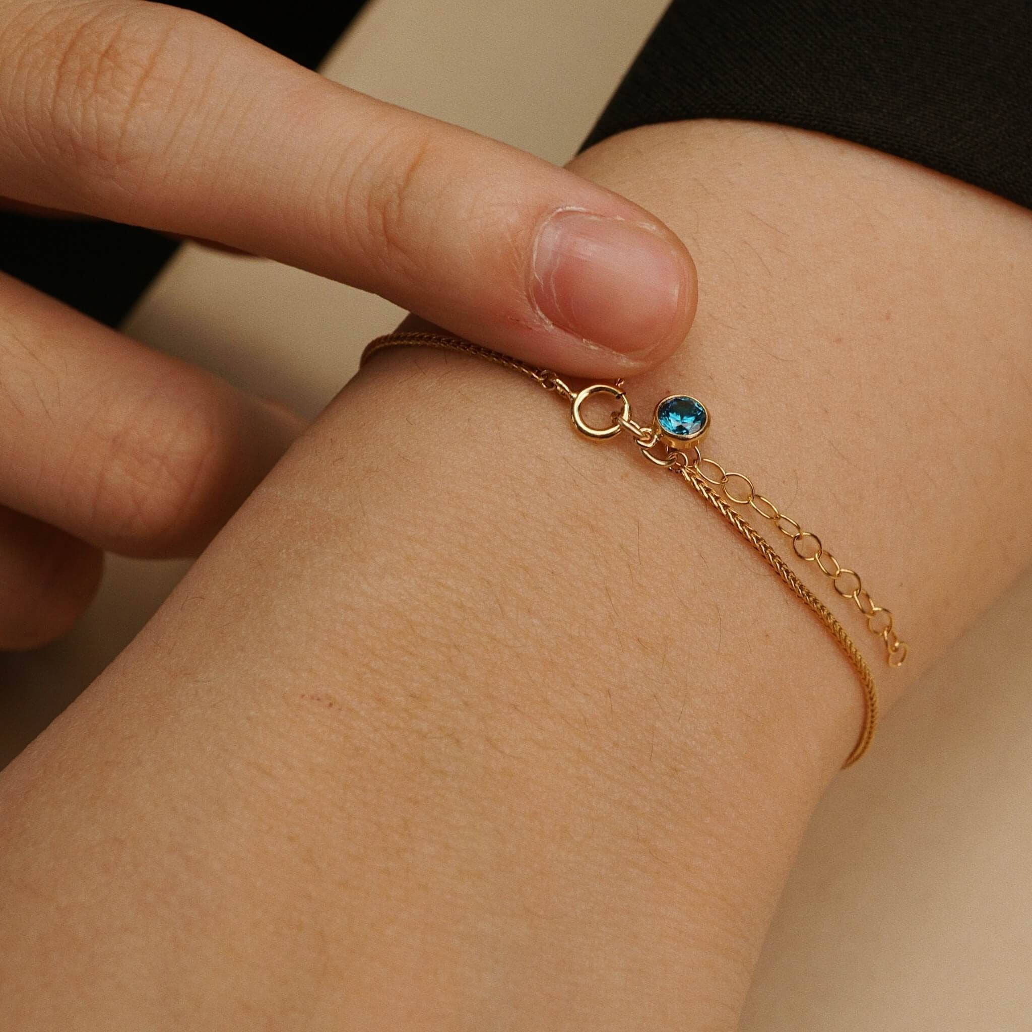  STONE - FOXTAIL CHAIN BRACELET 