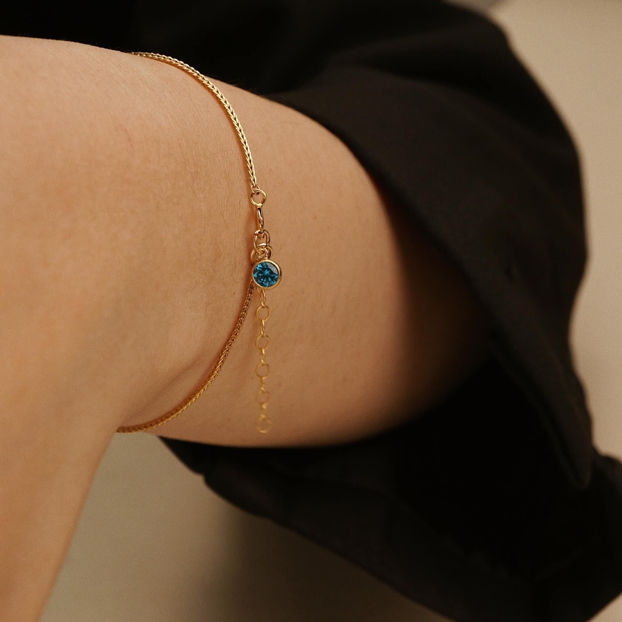  STONE - FOXTAIL CHAIN BRACELET 